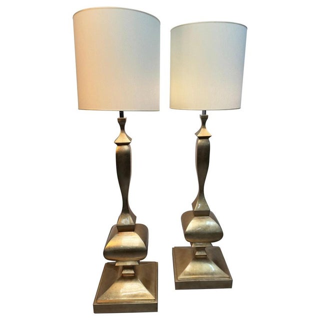 Architectural Gold Metal Floor Lamps by Alberto Smania, 1960s, Set of 2 For Sale - Image 9 of 9