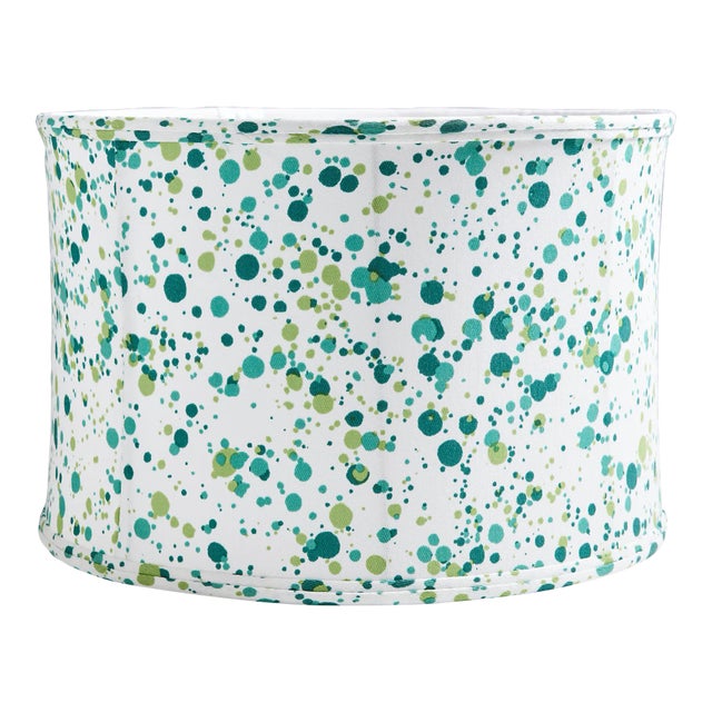 The House of Scalamandré Spatter Drum Shade, Mermaid For Sale