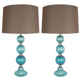 Example of Blue Murano Glass Lamps