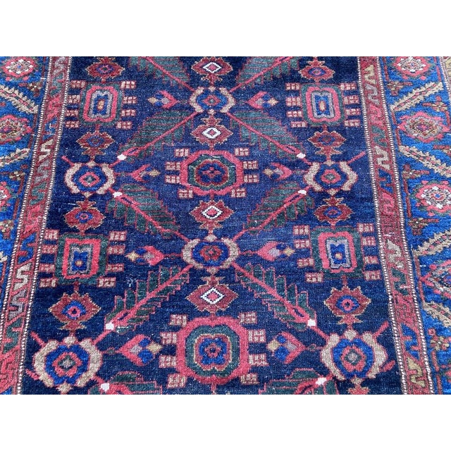 Textile Kurdish Blue Rug, 1890s For Sale - Image 7 of 14