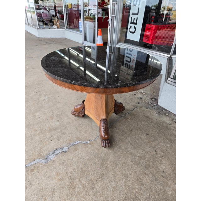 19c Restoration Period French Empire Center Table W Marble Top For Sale - Image 4 of 15