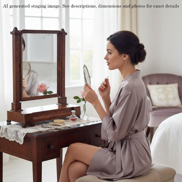 Antique Regency Dressing Table Mirror in Mahogany, 1800s For Sale - Image 3 of 10