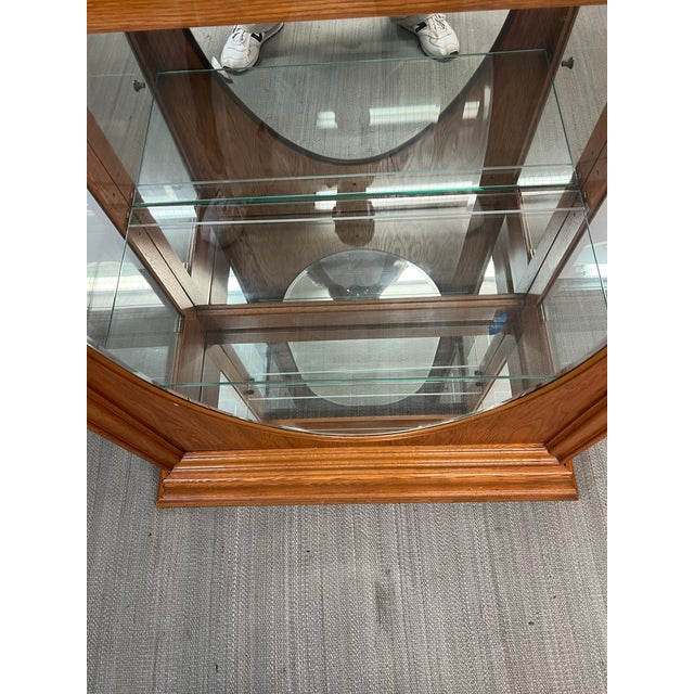 Wood Pulaski Traditional Oak Wood Curio Cabinet For Sale - Image 7 of 12