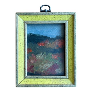2025 Wellon Bridgers Original Oil Mountain and Meadow in Vintage Frame For Sale
