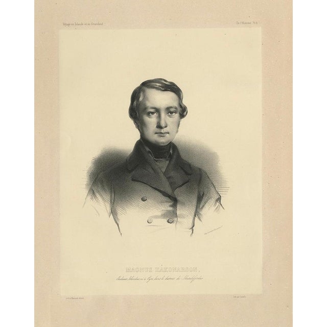 After Boilly, Icelandic Portrait of Magnus Hakonarson, Student, 1842, Print For Sale - Image 6 of 10