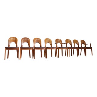 Vintage Danish Teak Dining Chairs by Niels Koefoed for Koefoeds Hornslet, 1960s, Set of 8 For Sale