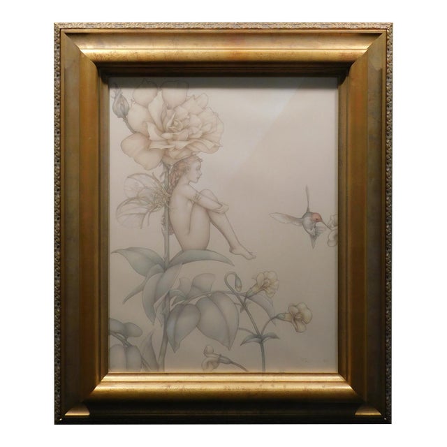 Michael Parkes "Shade of the Rose" Archival Inks Printed on Vellum Hand Signed For Sale