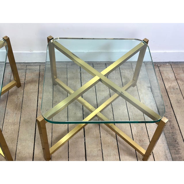Italian Brass and Glass Side Tables, 1970s, Set of 2 For Sale - Image 10 of 13