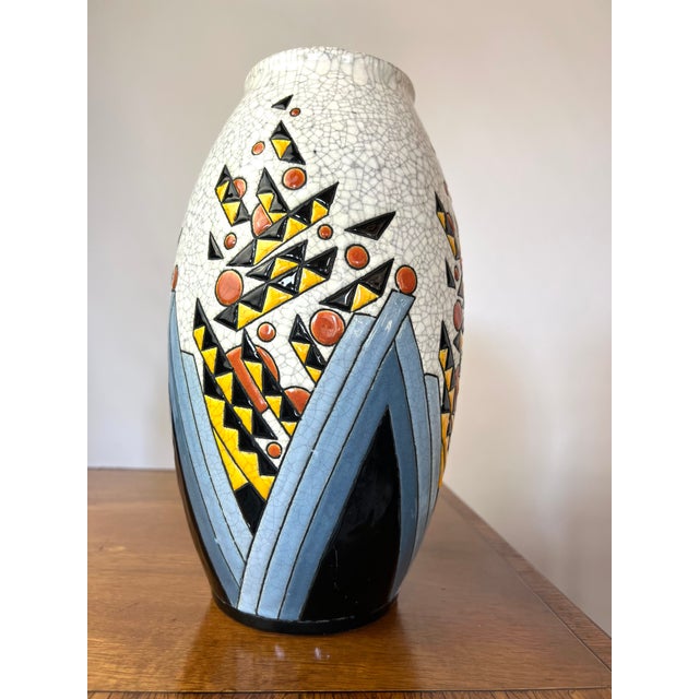 Art Deco Vase by Charles Catteau for Boch Frères Keramis, Belgium, 1928 For Sale - Image 6 of 11