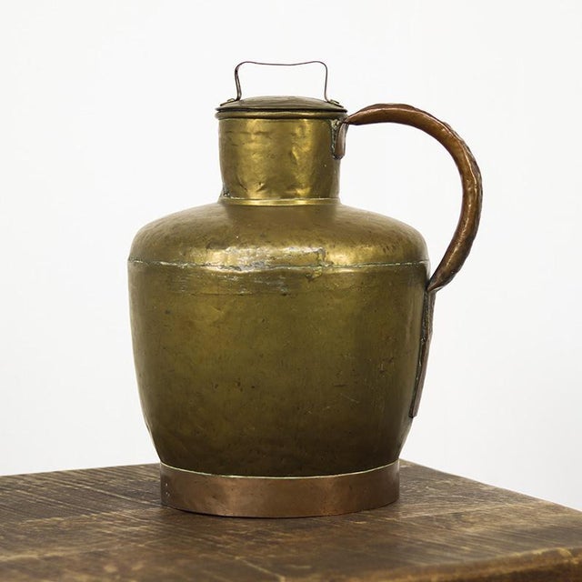 Rustic Large Rustic Farmhouse French Brass Canne à Lait or Milk Jug For Sale - Image 3 of 12