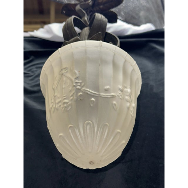 Bronze Antique Arts and Crafts Craftsman Art Nouveau Pendant Light, Circa 1910 For Sale - Image 8 of 12