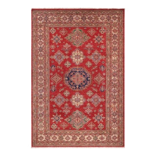 Rustic Super Kazak Red/Beige Wool Rug - 8'9'' X 11'8'' For Sale