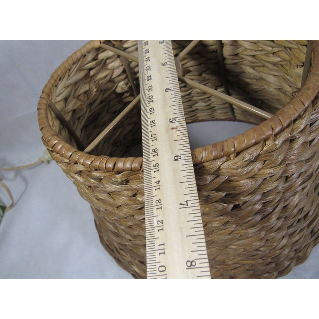 Vintage Water Hyacinth Braided Reed Lamp Shade For Sale - Image 9 of 12
