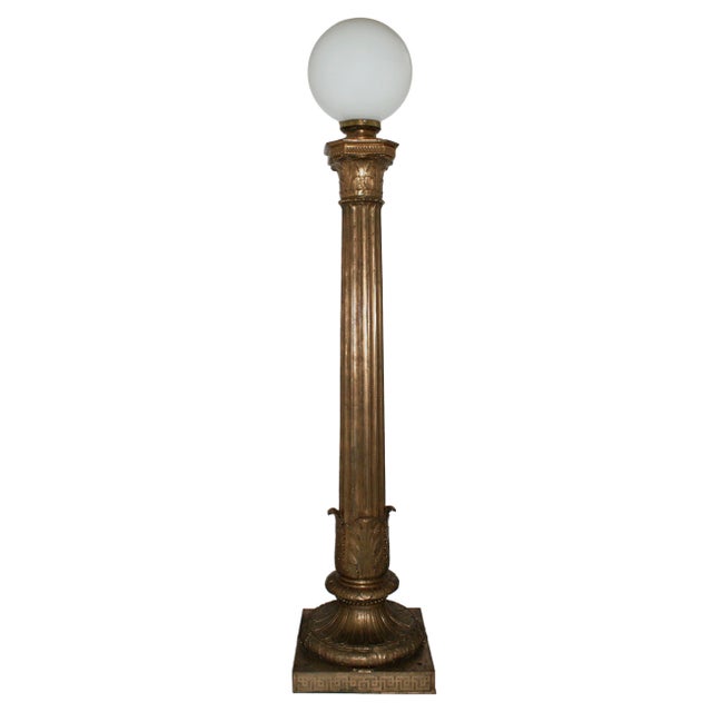 Antique Bronze Torchieres Fluted Column Form - A Pair For Sale - Image 4 of 5