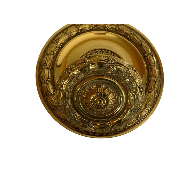 French Set of 4 Vintage Libra 1008 Spain Solid Brass Center Door Fixed Knobs - Louis XVI Style Spain 1970s-1980s For Sale - Image 3 of 6