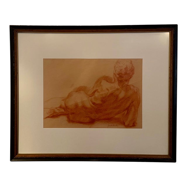 Late 20th Century Figurative Drawing by Renowned Artist Jon deMartin For Sale