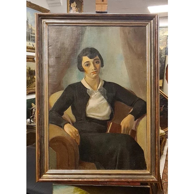 Portrait of Woman, Early 1900s, Oil on Canvas, Framed For Sale - Image 12 of 12