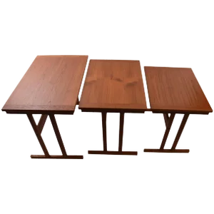 Three Stacking or Nesting Danish Teak Tables
