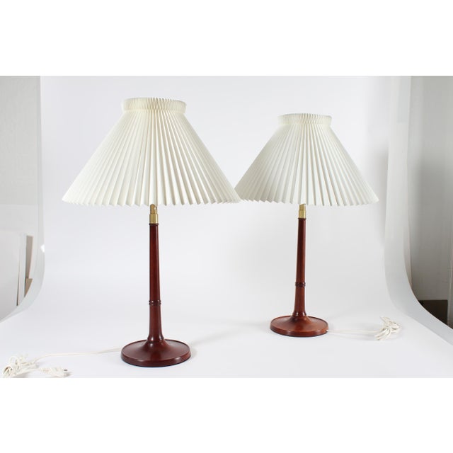 1960s Danish Table Lamps in Mahogany by Esben Klint, 1960s, Set of 2 For Sale - Image 5 of 18