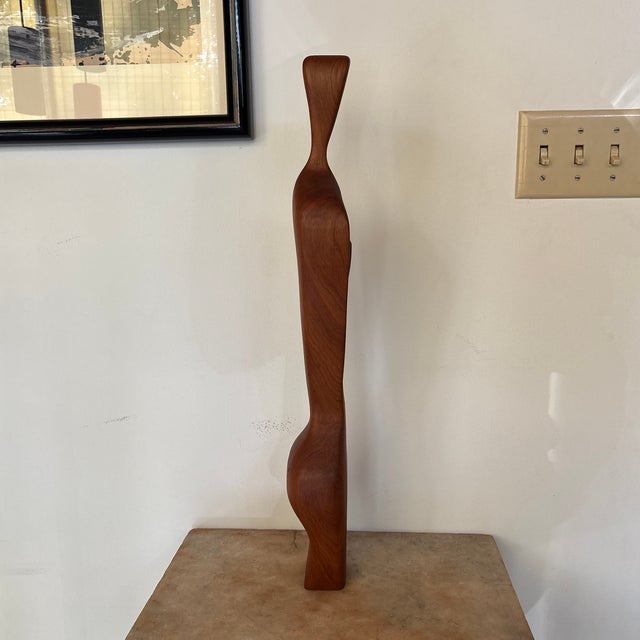 1960s Danish Modern Figural Teak Carved Sculpture For Sale - Image 5 of 11