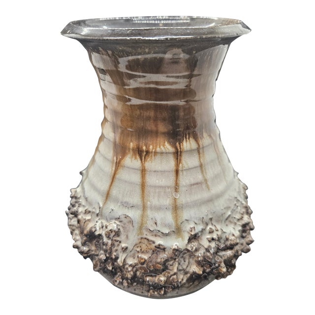 Vintage Glit Iceland Lava Pottery Vase. For Sale