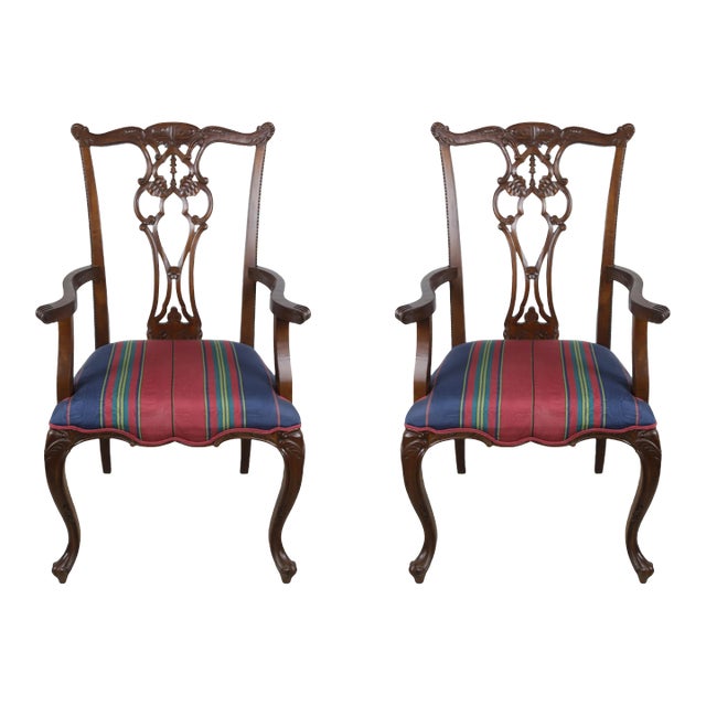 A Pair of Chippendale Arm Chair With and Claw Feet For Sale