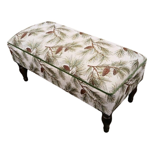 Pine Cones Tapestry Ottoman Stool For Sale
