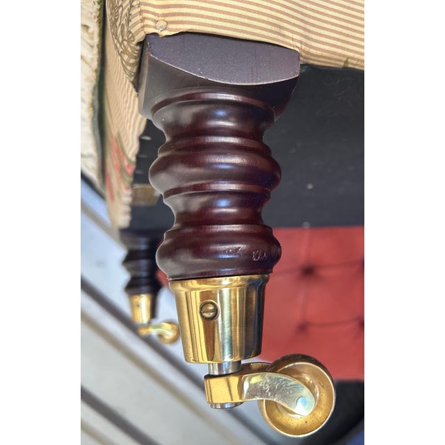 Authentic George Smith English Roll Arm Club Chair & Ottoman – Handmade in England For Sale - Image 13 of 14