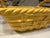 Vintage stylish Country farmhouse style bright yellow handmade Italian style ceramic basket.