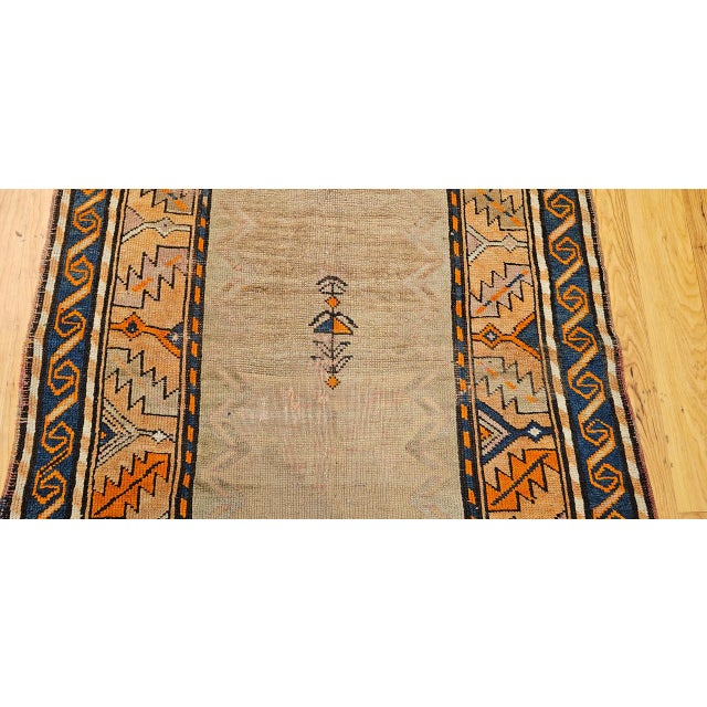 Vintage Kurdish Tribal Area Rug, Hand-Knotted Prayer Pattern, 3x5, Camelhair & Brick Red For Sale - Image 9 of 15