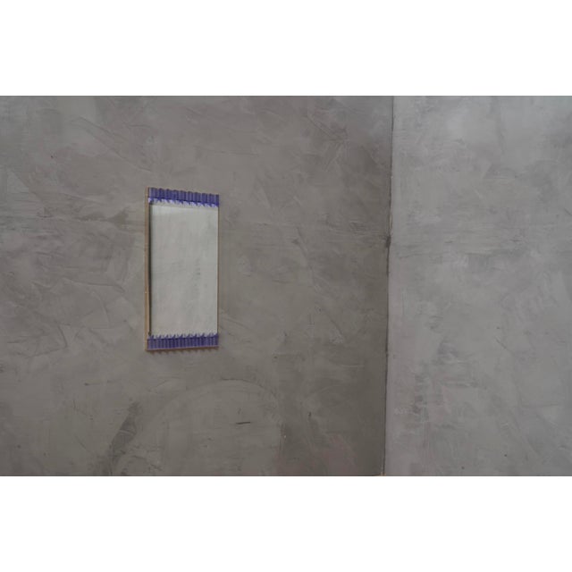 Periwinkle Murano Glass and Brass Wall Mirror, 1990s For Sale - Image 4 of 9