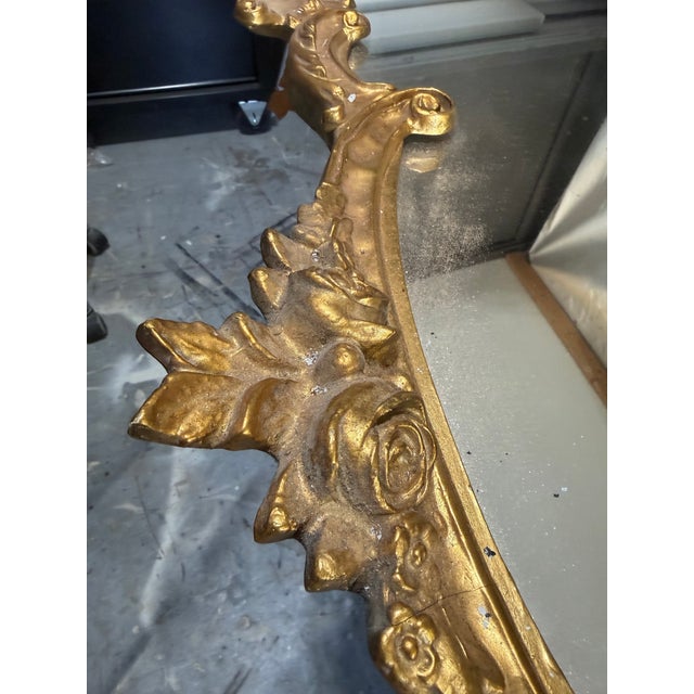Mid Century Italian Baroque-Style Carved Gilt Mirror For Sale - Image 10 of 12