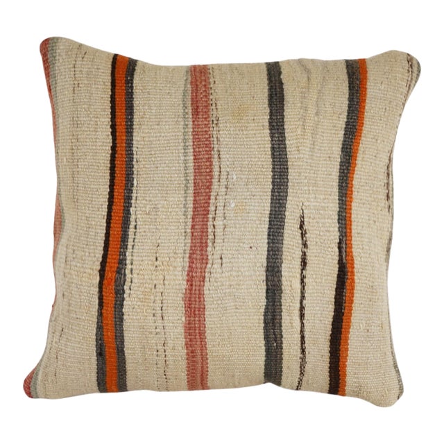 Turkish Hemp Kilim Pillow Cover For Sale