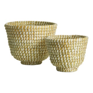 Rivergrass Decorative Footed Bowls, Set Of 2 For Sale