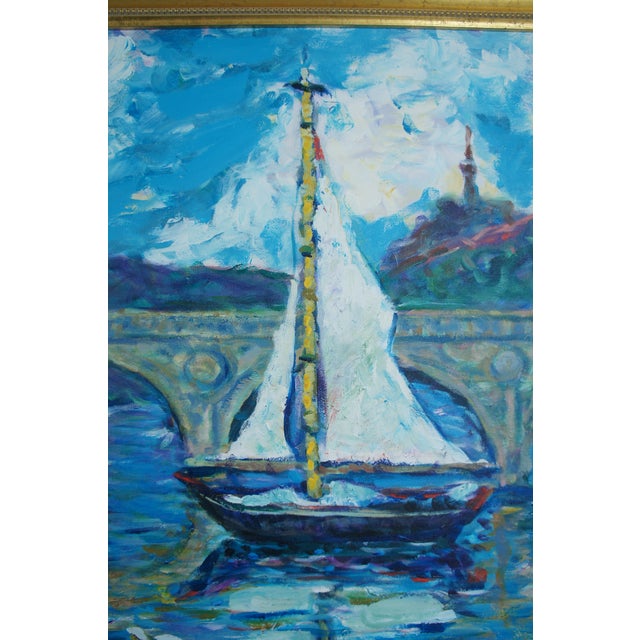 Vintage Redman & Lady Dot D. Meadows Impressionist Landscapes Paintings - Set of 2 For Sale - Image 10 of 13