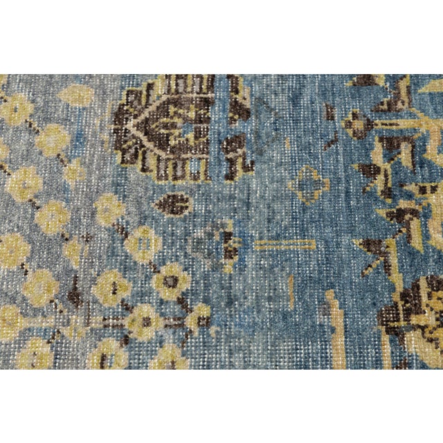 Modern Transitional Khotan Style Blue Wool Area Rug 12x15 For Sale - Image 9 of 11