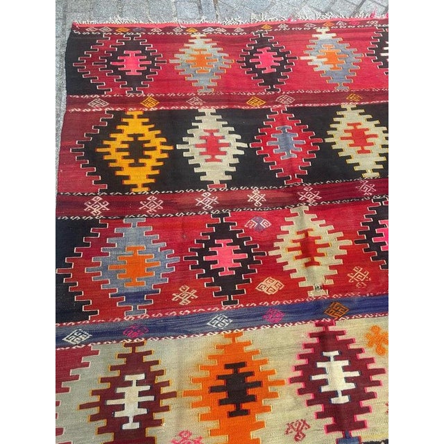 Orange Mid-Century Turkish Anatolian Kilim, 1950s For Sale - Image 8 of 18