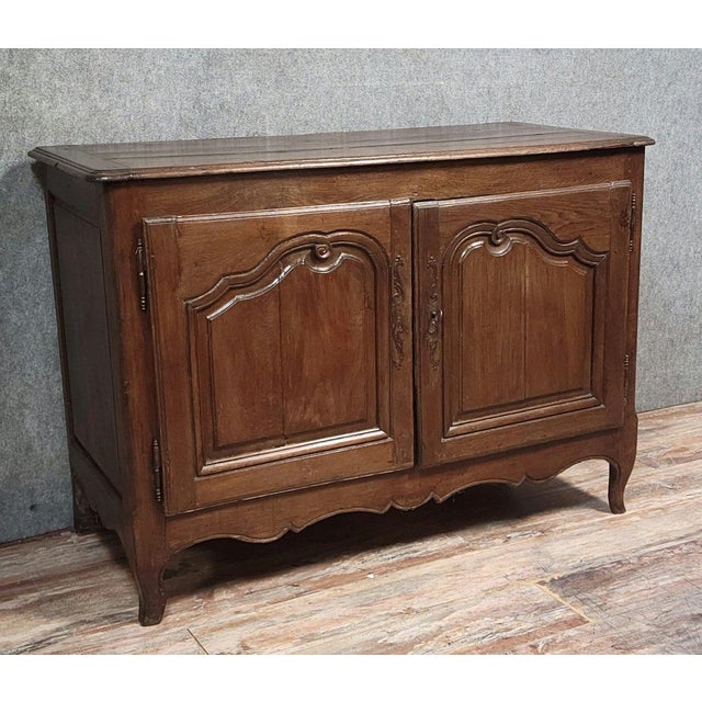 Rustic Louis XV Buffet in Oak For Sale - Image 4 of 8