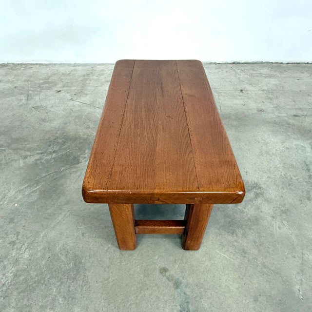 1960s Brutalist Oak Coffee Table For Sale - Image 5 of 8