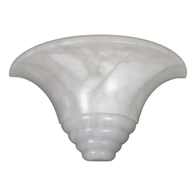 Single Art Deco inspired Spanish alabaster sconce For Sale