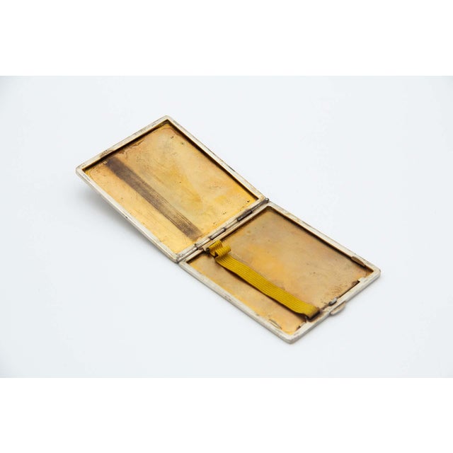 Rectangular Silver Cigarette Case with Guilloche Patterns For Sale - Image 3 of 4