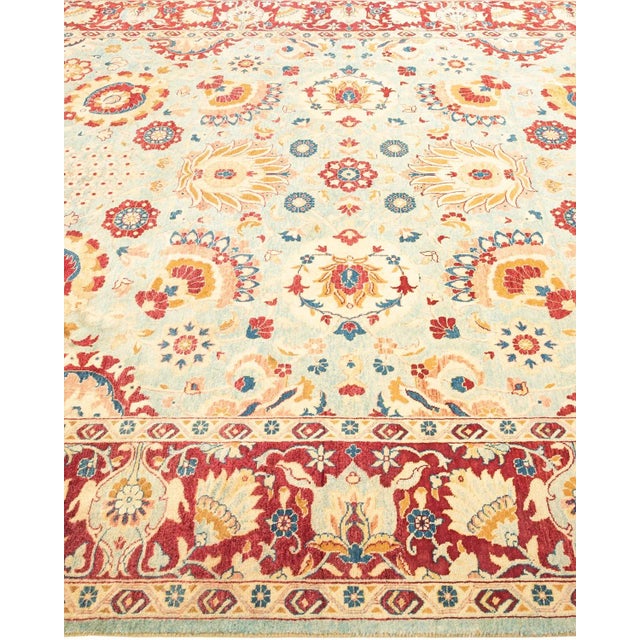 Solo Rugs Mogul, One-of-a-Kind Hand-Knotted Area Rug in Light Blue, 6' 2" x 8' 7" For Sale - Image 4 of 8
