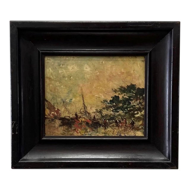 Jean Etienne Karnec (1865–1934) “Figures in Landscape” Oil Painting For Sale