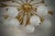 Mid-Century Murano White Art Glass and Brass Chandelier and Pendant For Sale - Image 4 of 10