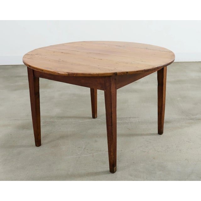 Country English Provincial Round Fruitwood Farmhouse Dining Table For Sale - Image 14 of 17