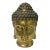 Vintage Chinese Golden Copper Color Metal Buddha Head Figure For Sale
