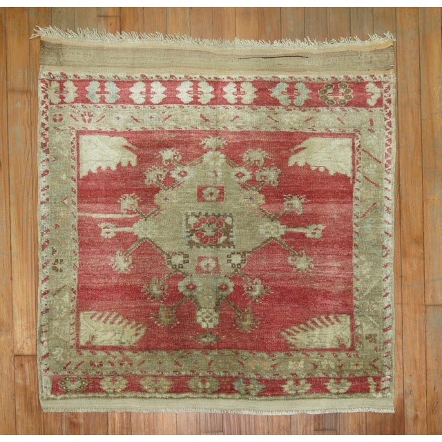 Early 20th Century Antique Zabihi Collection Turkish Small Square Rug - 2'7" x 2'11" For Sale - Image 4 of 4