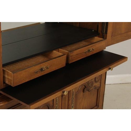 Baker Oak French Country Armoire Bar Cabinet For Sale In Philadelphia - Image 6 of 11