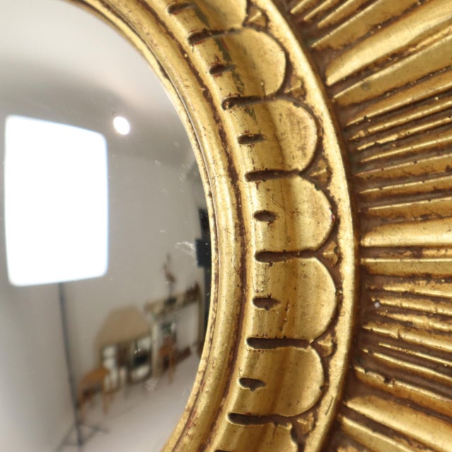 Vintage Sunburst Mirror in Gold Leaf Resin, 1960s For Sale - Image 18 of 18