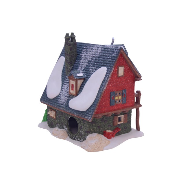 Porcelain lit Santa's Woodworks from the Christmas holiday Dept. 56 North Pole Series of the Heritage Village Collection...